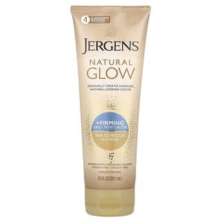 Jergens, Brillo natural, Humectante de uso diario reafirmante, Bronceador sin sol, Claro a medio, 221 ml (7,5 oz. líq.)