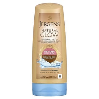 Jergens, 自然之光，湿皮肤紧雅保湿乳，适合中等至深肤色，7.5 液量盎司（221 毫升）