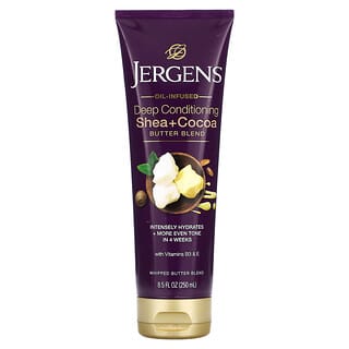 Jergens, 深層護理，乳木果 + 可可脂混合物，8.5 液量盎司（250 毫升）