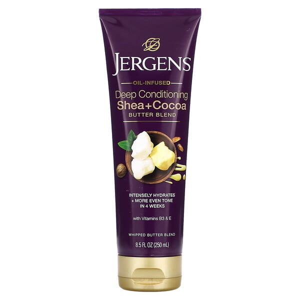 Jergens, ディープコンディショニング、シア＋カカオバターブレンド、250ml（8.5液量オンス）