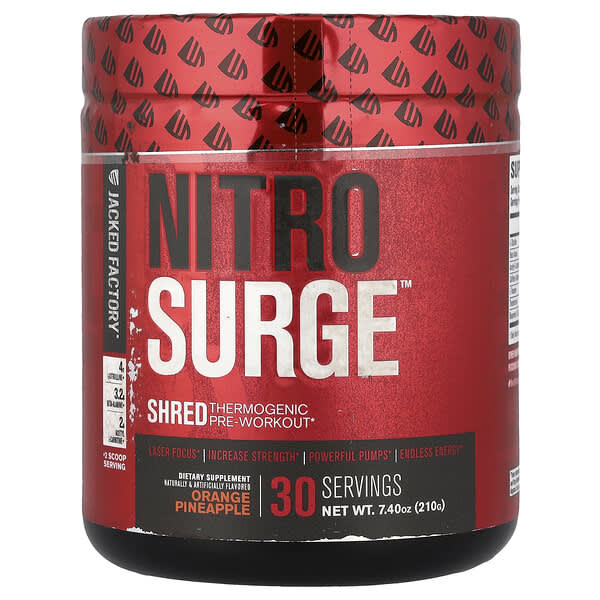 Nitro Surge™, Shred Thermogenic Pre-Workout, Orange Pineapple, 7.4 oz (210 g)