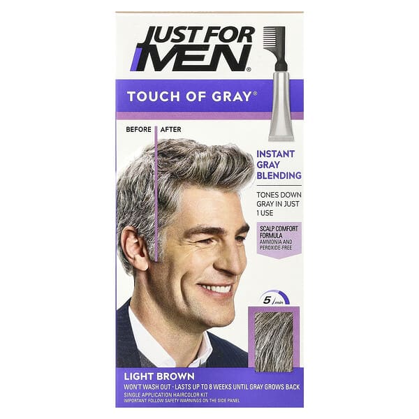 Just for Men, Touch of Gray®，T-25 淺棕色，一次性染髮劑套裝