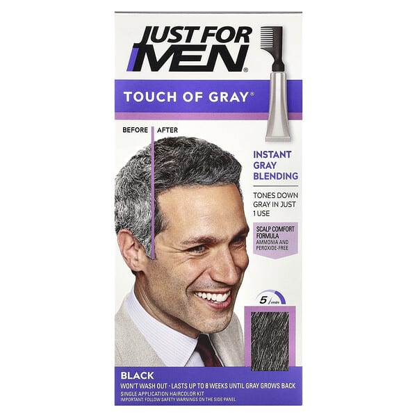 Just for Men, Touch of Gray®，T-55 黑色，一次性染髮劑套裝