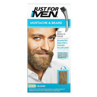 Just for Men, Bigote y barba, Gel de tinte con brocha, Rubio M-10/15, 2 x 14 g (0,5 oz)