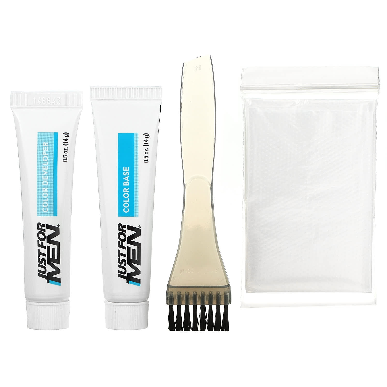 Just for Men, Mustache & Beard, BrushIn Color Gel, Real Black M55, 2