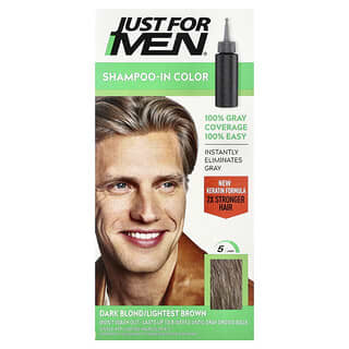 Just for Men, Shampoo-In Color, Kit de Coloração para Cabelos, H-15 Loiro Escuro/Castanho Mais Claro, 1 Kit
