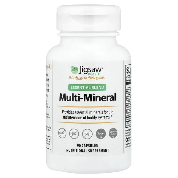Jigsaw Health, 에센셜 혼합물, 멀티 미네랄, 캡슐 90정