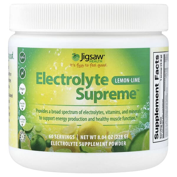 Jigsaw Health Electrolyte Supreme™, Lemon-Lime, 8.04 oz (228 g)