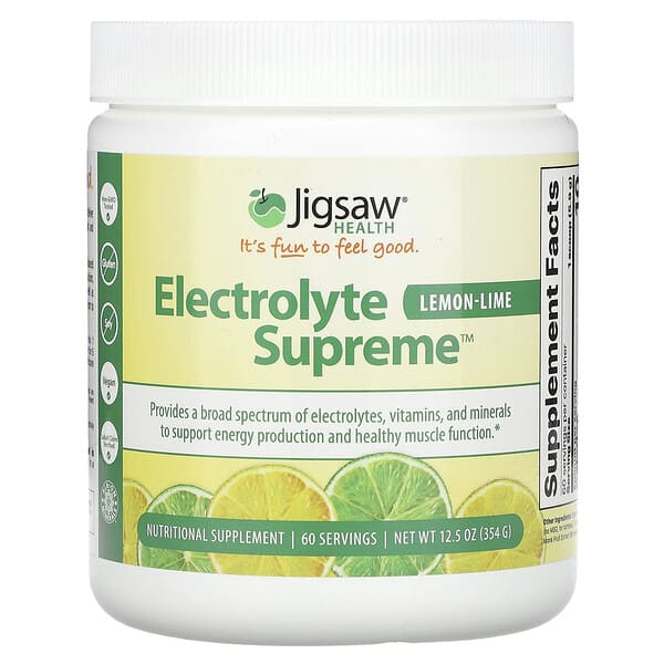 Jigsaw Health, Electrolyte Supreme, Lemon-Lime, 12.5 oz (354 g)