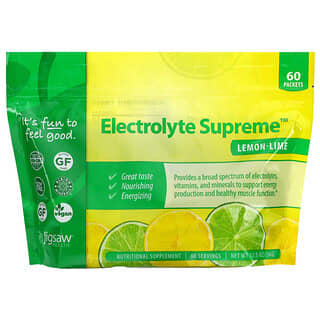 Jigsaw Health, Electrolyte Supreme, Lima-limón, 60 sobres, 354 g (12,5 oz)
