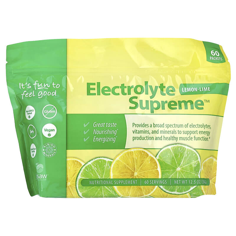 Electrolyte Supreme™（電解質スプリーム）、レモンライム、60袋、各5.9g