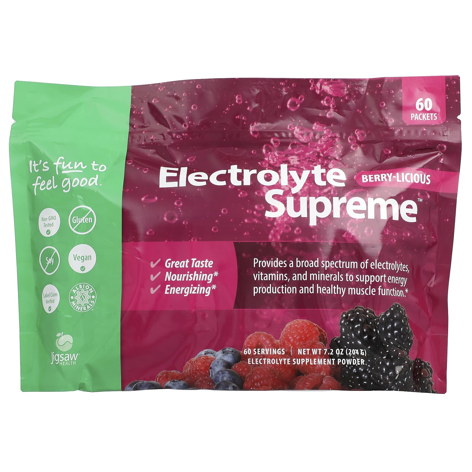 Jigsaw Health Electrolyte Supreme – Berry-Licious – 3,4 g de Jigsaw Health