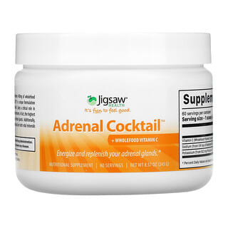 Jigsaw Health, Adrenal Cocktail + 천연 비타민C, 243g(8.57oz)