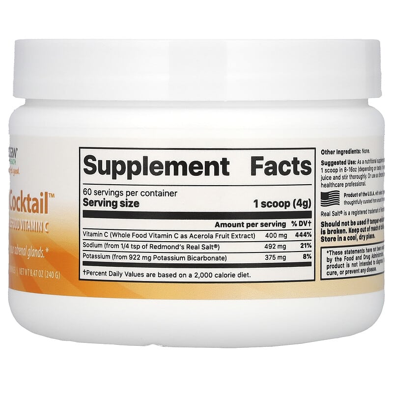 Coquetel Adrenal + Vitamina C de Alimentos Integrais, 240 g (8,47 oz)
