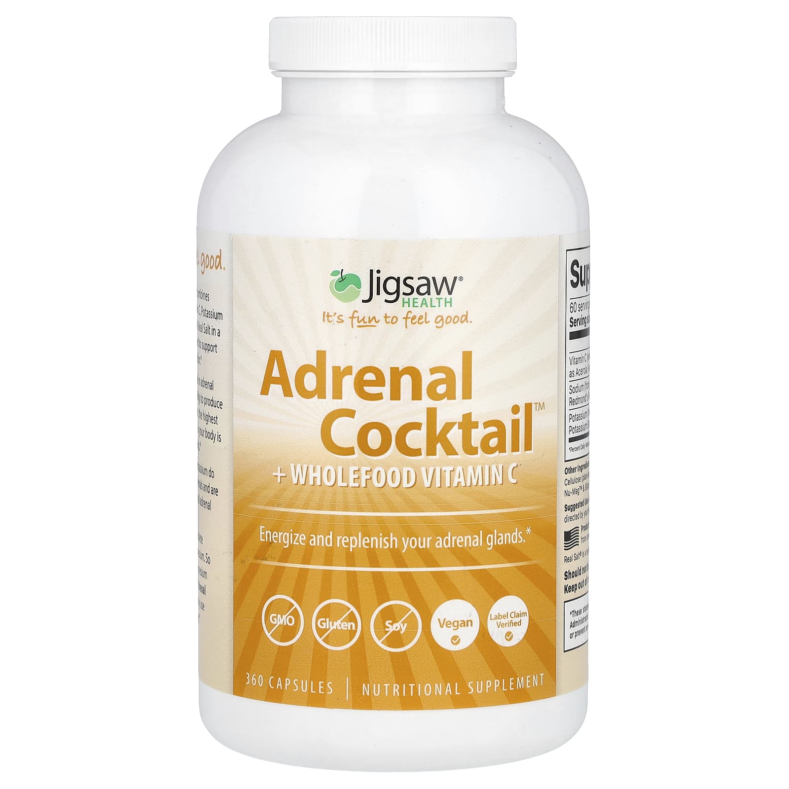 Adrenal Cocktail + Wholefood Vitamin C, 360 Capsules