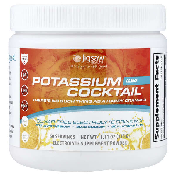 Jigsaw Health, Potassium Cocktail™, Sugar-Free Electrolyte Drink Mix, Orange, 11.11 oz (315 g) — product photo 1