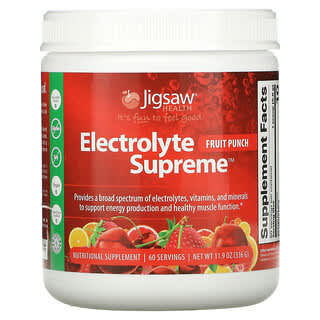 Jigsaw Health, Electrolyte Supreme, Ponche de frutas, 336 g (11,9 oz)