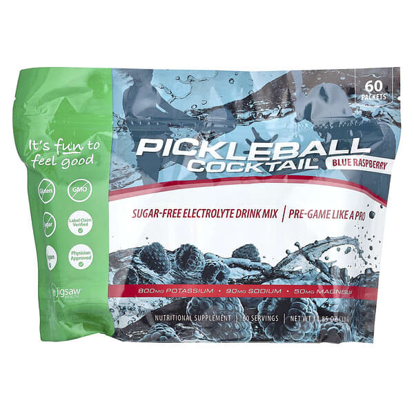 Jigsaw Health, Pickleball Cocktail®，無糖電解質混合飲品，樹莓味，60 包，每包 5.6 克