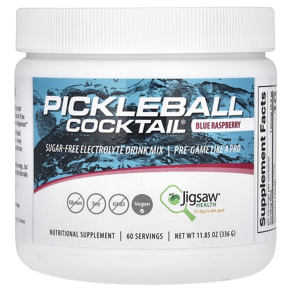 Jigsaw Health, Pickleball Cocktail®，無糖電解質混合飲品，樹莓味，11.85 盎司（336 克）