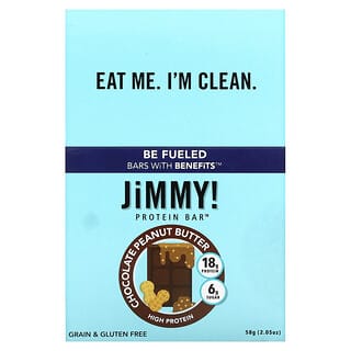 JiMMY!, Be Fueled Bars With Benefits, Chocolate Peanut Butter, 12 Protein Bars, 2.05 (58 g) Each