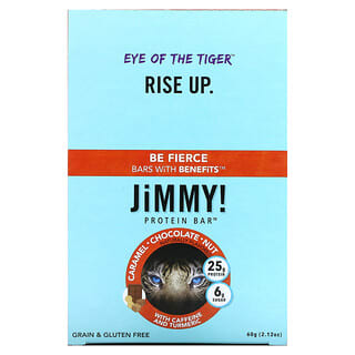 JiMMY!, Be Fierce Bars With Benefits, Caramel Chocolate Nut, 12 Protein Bar, 2.12 oz (60 g) Each