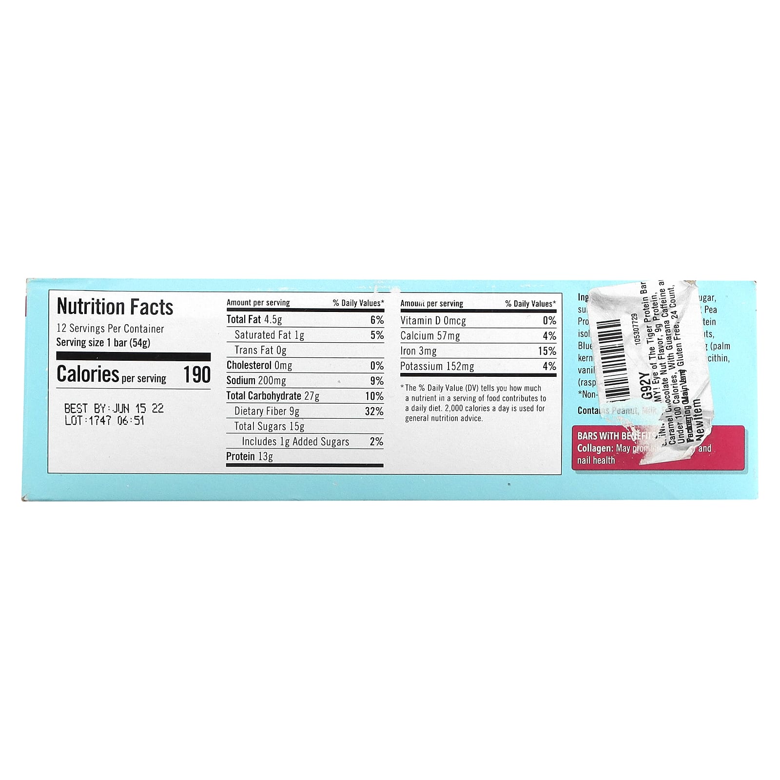 JiMMY!, Be Radiant Bars With Benefits, White Berry Bliss, 12 Protein