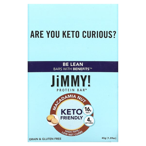 JiMMY!, ビーリーンBars With Benefits（栄養サポートバー）、マカダミアナッツ、プロテインバー12本、各45g（1.59オンス）