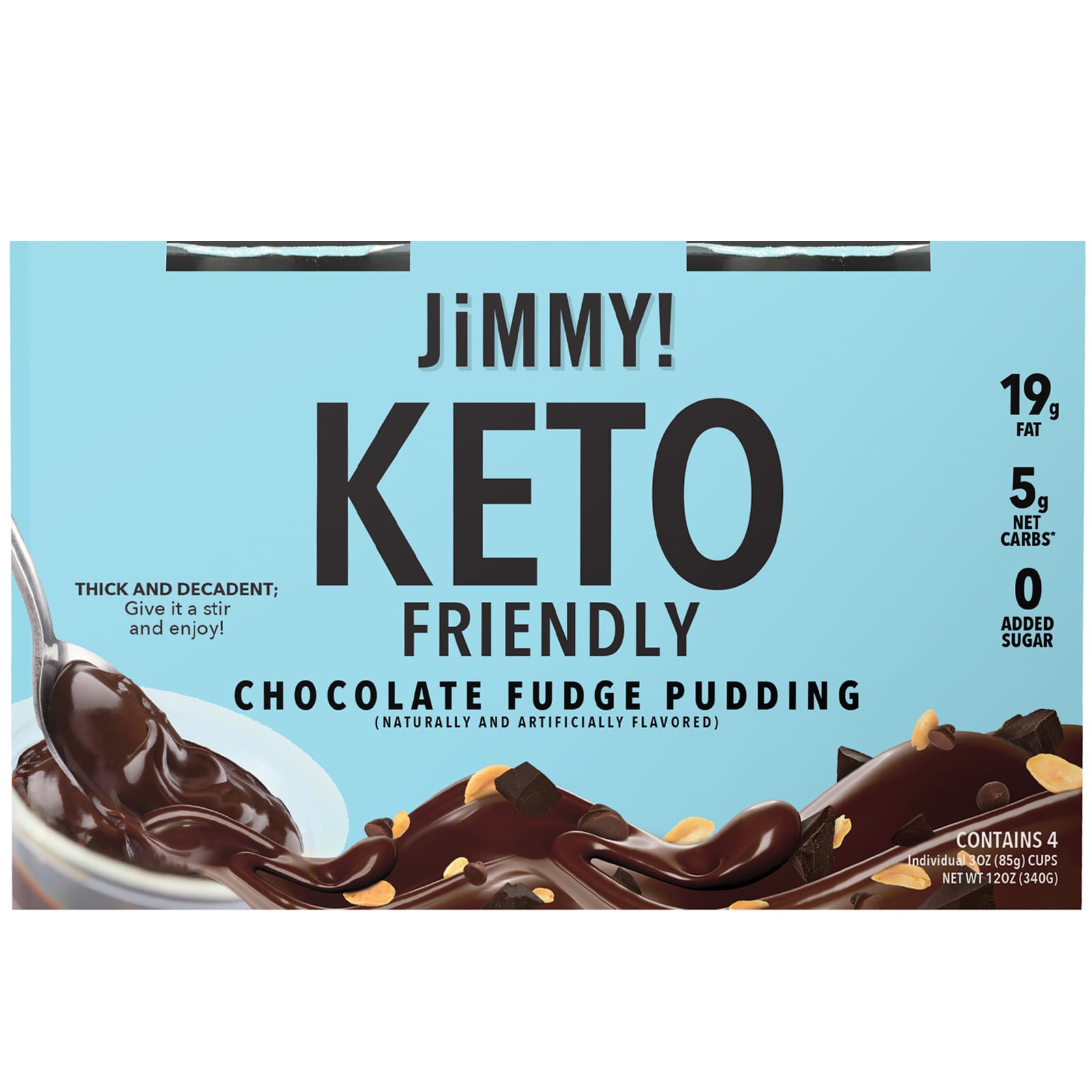 G persoonlijkheid ontsmettingsmiddel JiMMY!, Keto Friendly Chocolate Fudge Pudding, 4 Cups, 3 oz (85 g) Each