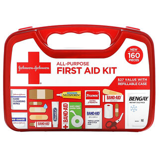 Johnson and Johnson, All-Purpose First Aid Kit, Erste-Hilfe-Set, 160 Stück
