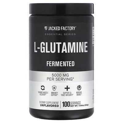 Jacked Factory, Basics, L-Glutamine, Fermented, Original, 17.64 oz (500 g)