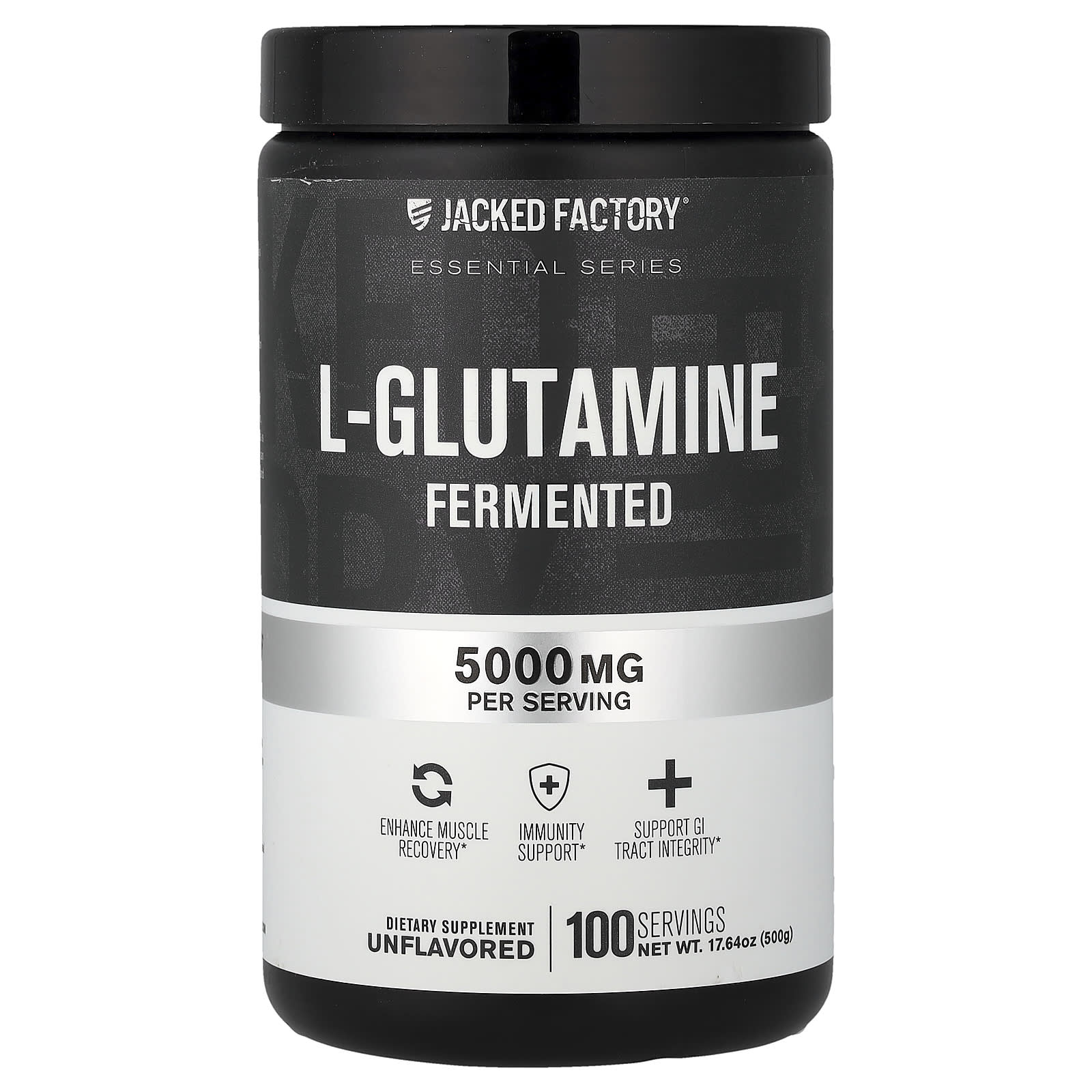 Jacked Factory Essential Series, L-Glutamine, Fermented – Sans arôme – 500 g de Jacked Factory