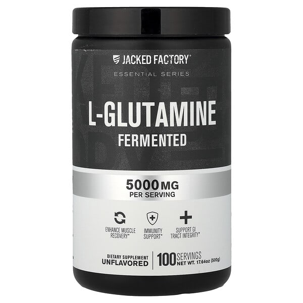 Jacked Factory, Essential Series, L-Glutamine, Fermented, Unflavored, 17.64 oz (500 g) — product photo 1