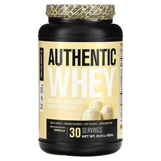 Jacked Factory, Authentic Whey, Muscle Building Whey Protein, Vanilla, 32.91 oz (933 g)