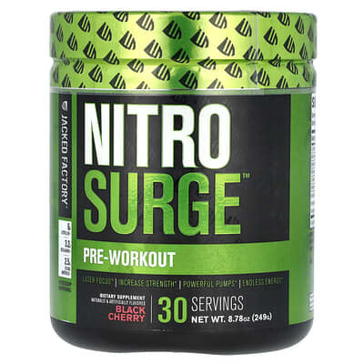 Jacked Factory, Nitro Surge, Pre-Workout Formula, Black Cherry Flavor, 8.78 oz (249 g)
