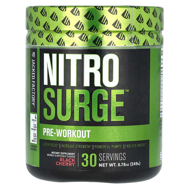 Jacked Factory Nitro Surge, Pre-Workout, Black Cherry, 8.78 oz (249 g)