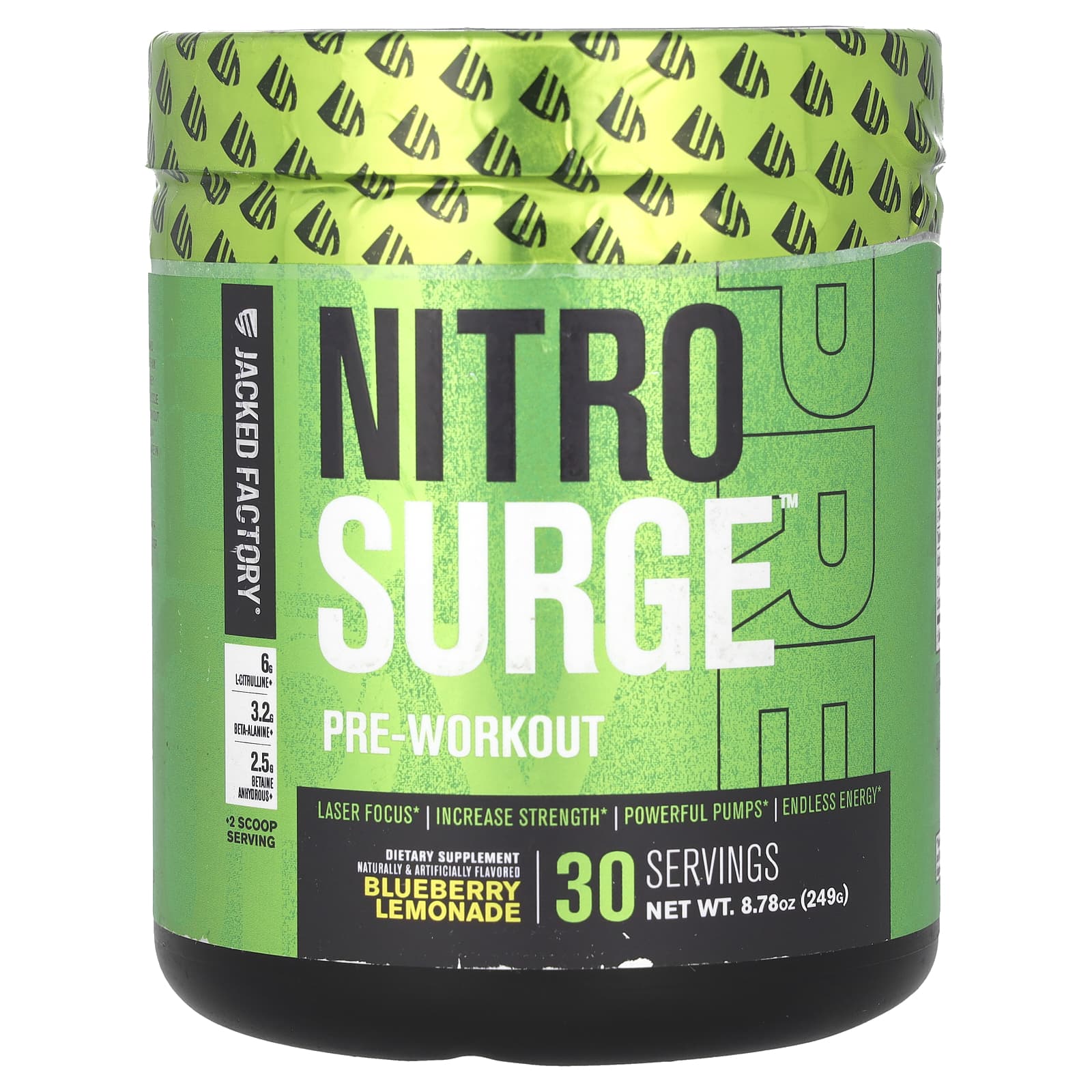 Jacked Factory, Nitro Surge, PreWorkout, Blueberry Lemonade, 8.87 oz