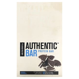 Jacked Factory, Authentic Bar，蛋白棒，曲奇碎，12 根，每根 2.12 盎司（60 克）