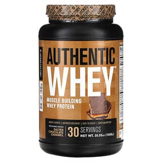Jacked Factory, Authentic Whey, Proteína de suero de leche para el desarrollo muscular, Chocolate y caramelo salado`` 1008 g (35,55 oz)
