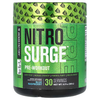 Jacked Factory, Nitro Surge, pre-workout, lampone blu, 261 g