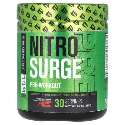 Jacked Factory, Nitro Surge, Pre-Workout Formula, Cherry Lemonade Flavor, 8.9 oz (252 g)