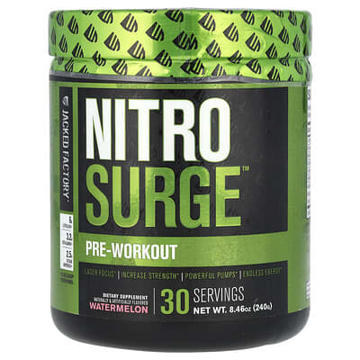 Jacked Factory, Nitro Surge™, Pre-Workout Formula, Watermelon Flavor, 8.46 oz (240 g)