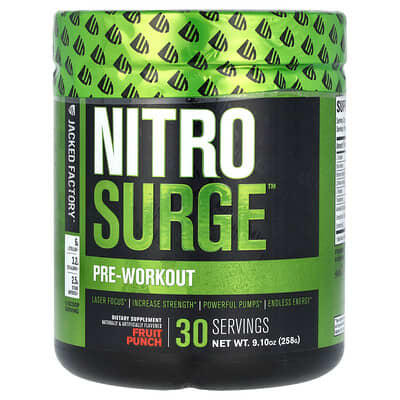 Jacked Factory, Nitro Surge, Pre-Workout Formula, Fruit Blend, 9.1 oz (258 g)