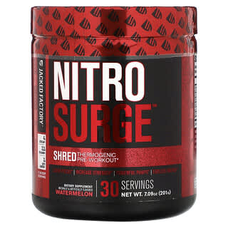 Jacked Factory, Nitro Surge, Shred Thermogenic Pre-workout, Pastèque, 201 g