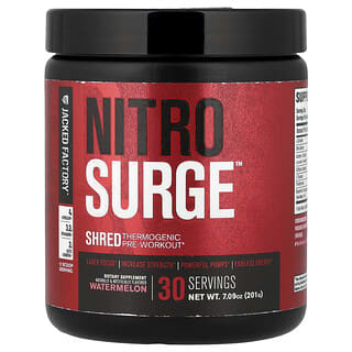 Jacked Factory, Nitro Surge，Shred 鍛鍊前產熱產品，西瓜味，7.09 盎司（201 克）