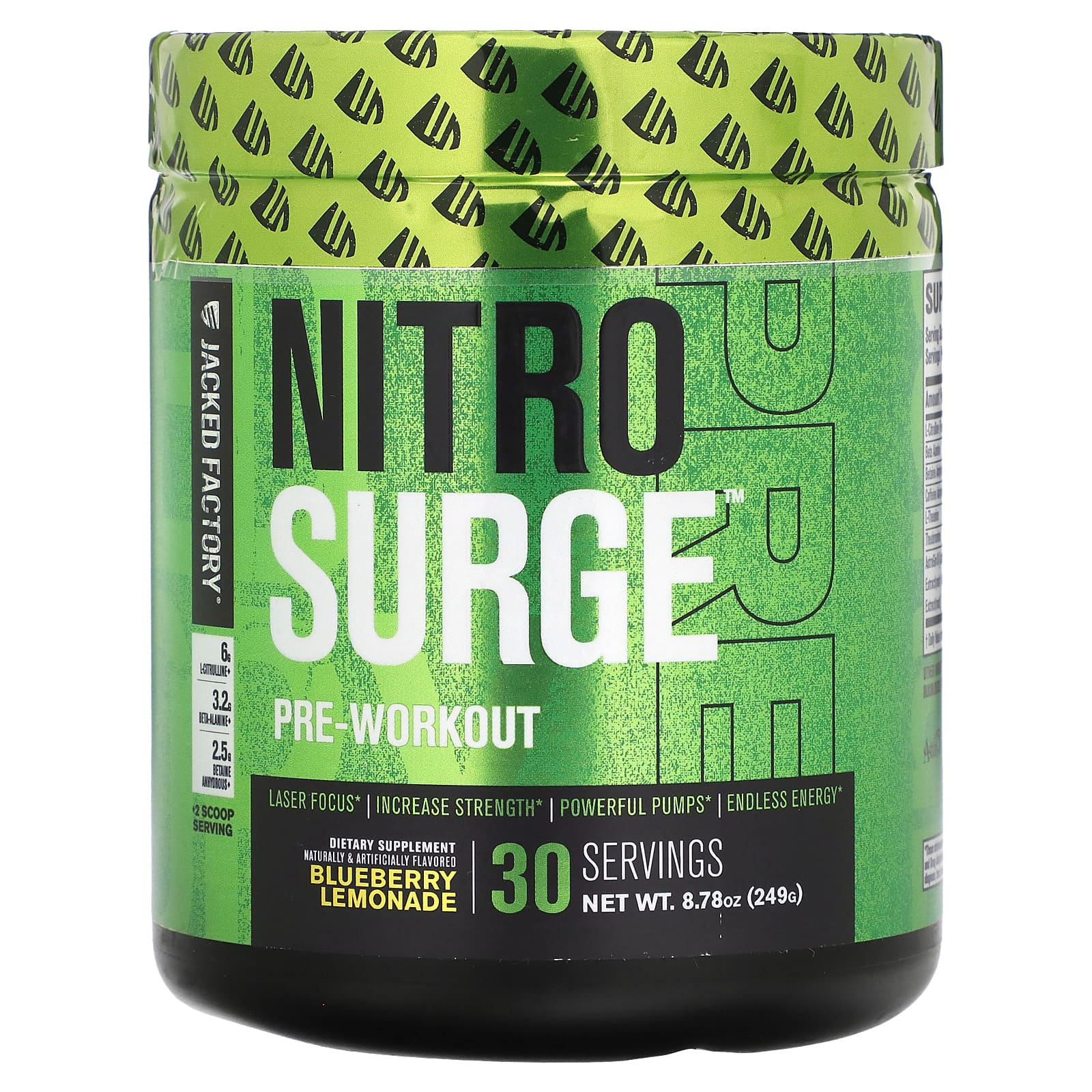 Jacked Factory, Nitro Surge, PreWorkout, Blueberry Lemonade, 8.78 oz