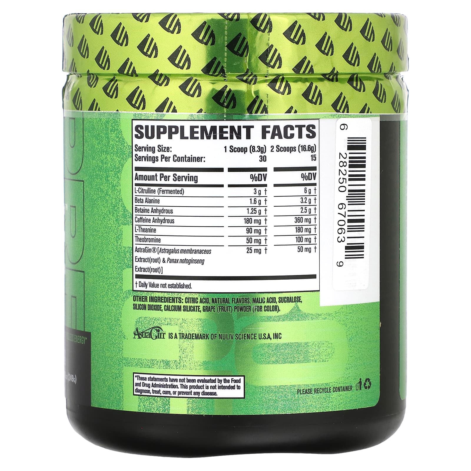 Jacked Factory, Nitro Surge, PreWorkout, Blueberry Lemonade, 8.78 oz