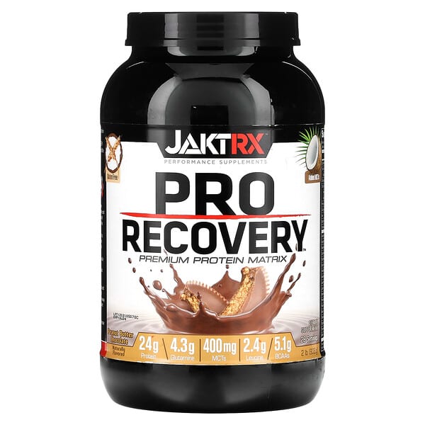 JAKTRX, Pro Recovery（プロリカバリー）、プレミアムプロテインマトリックス、ピーナッツバター チョコレート風味、908g（2ポンド）