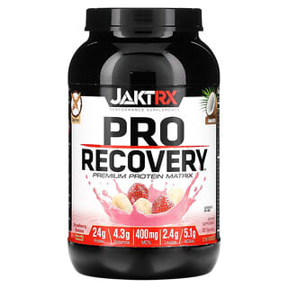 جاكتركس‏, Pro Recovery ، مصفوفة البروتين الممتازة ، بنكهة الفراولة والموز ، 2 رطل (908 جم)