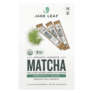 Jade Leaf Matcha, Organikus japán matcha, 7 csomag, egyenként 0,04 uncia (1 g).