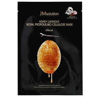 JM Solution, Honey Luminous Royal Propolis Bio Cellulose Mask, Black, 1 Sheet, 30 ml
